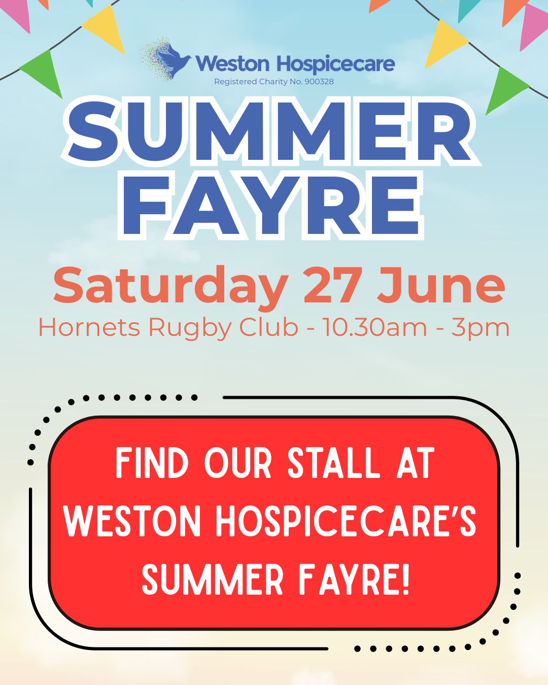 Supporting Weston Hospicecare Summer Fayre.
